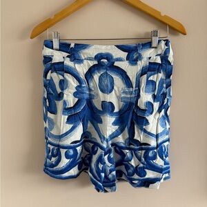 Elegant Blue and White Women's Shorts